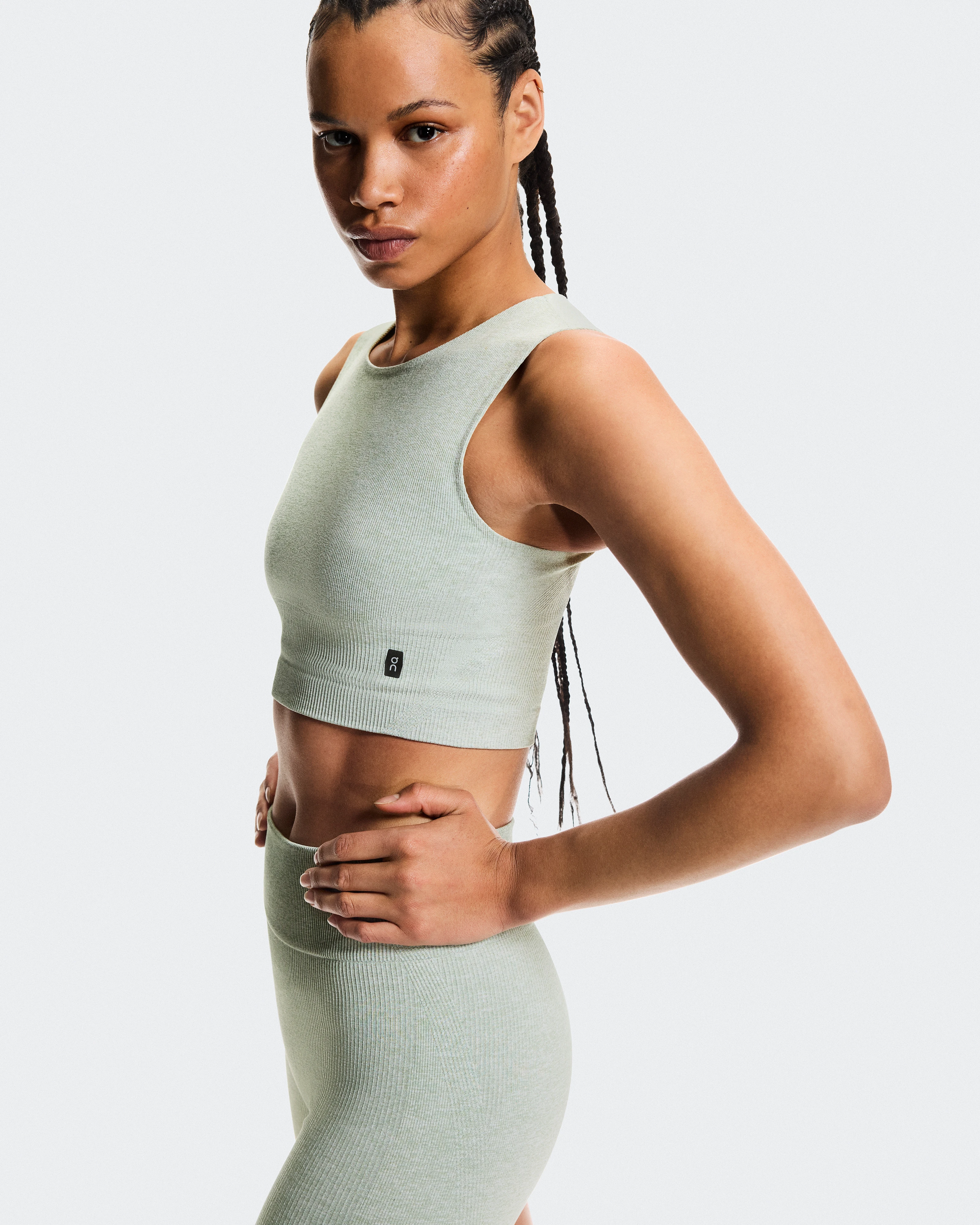 On Studio Knit Crop Mineral Heather Women Tops and t-shirts
