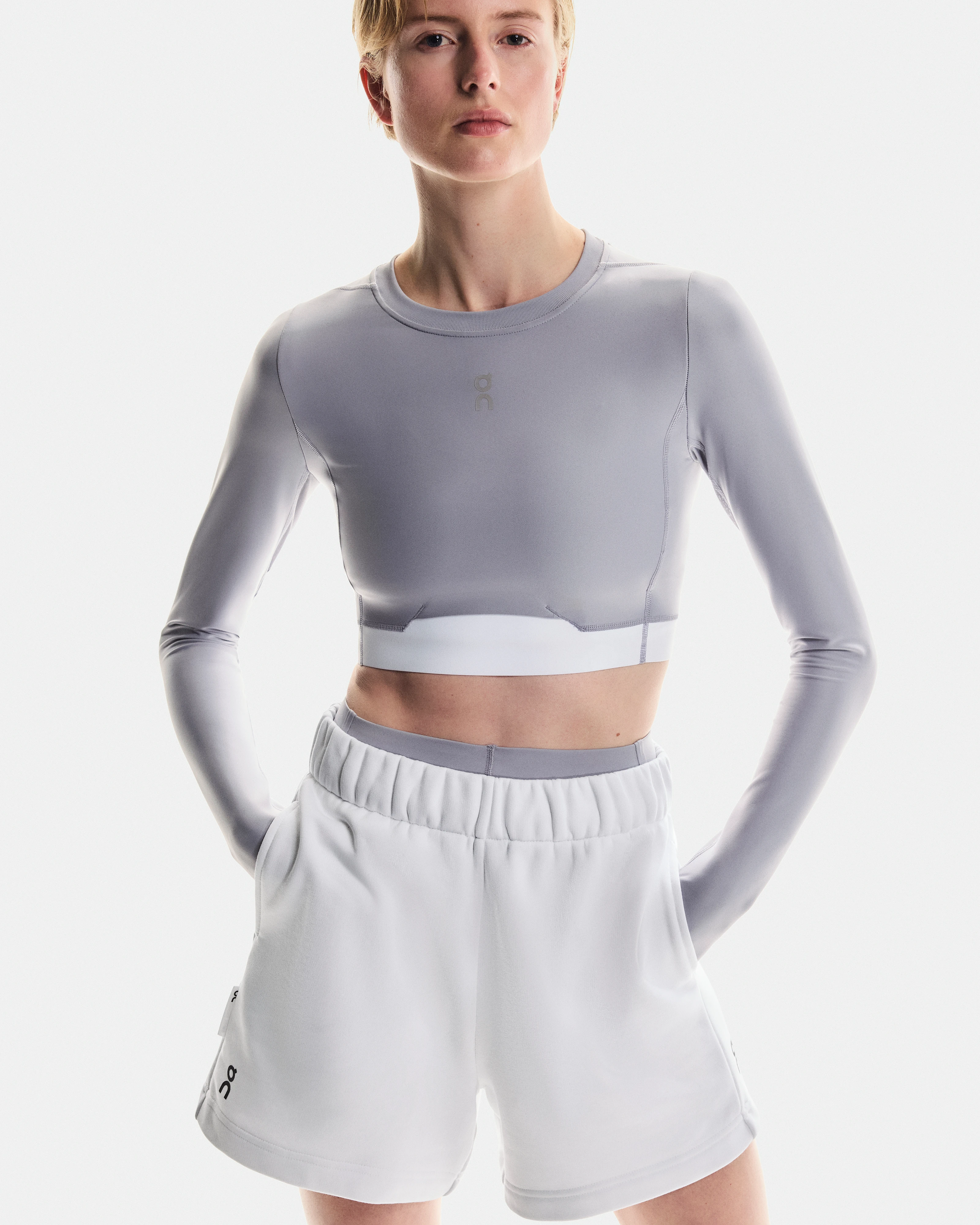 On Train Long Sleeve Crop Lilac Women Tops and t-shirts