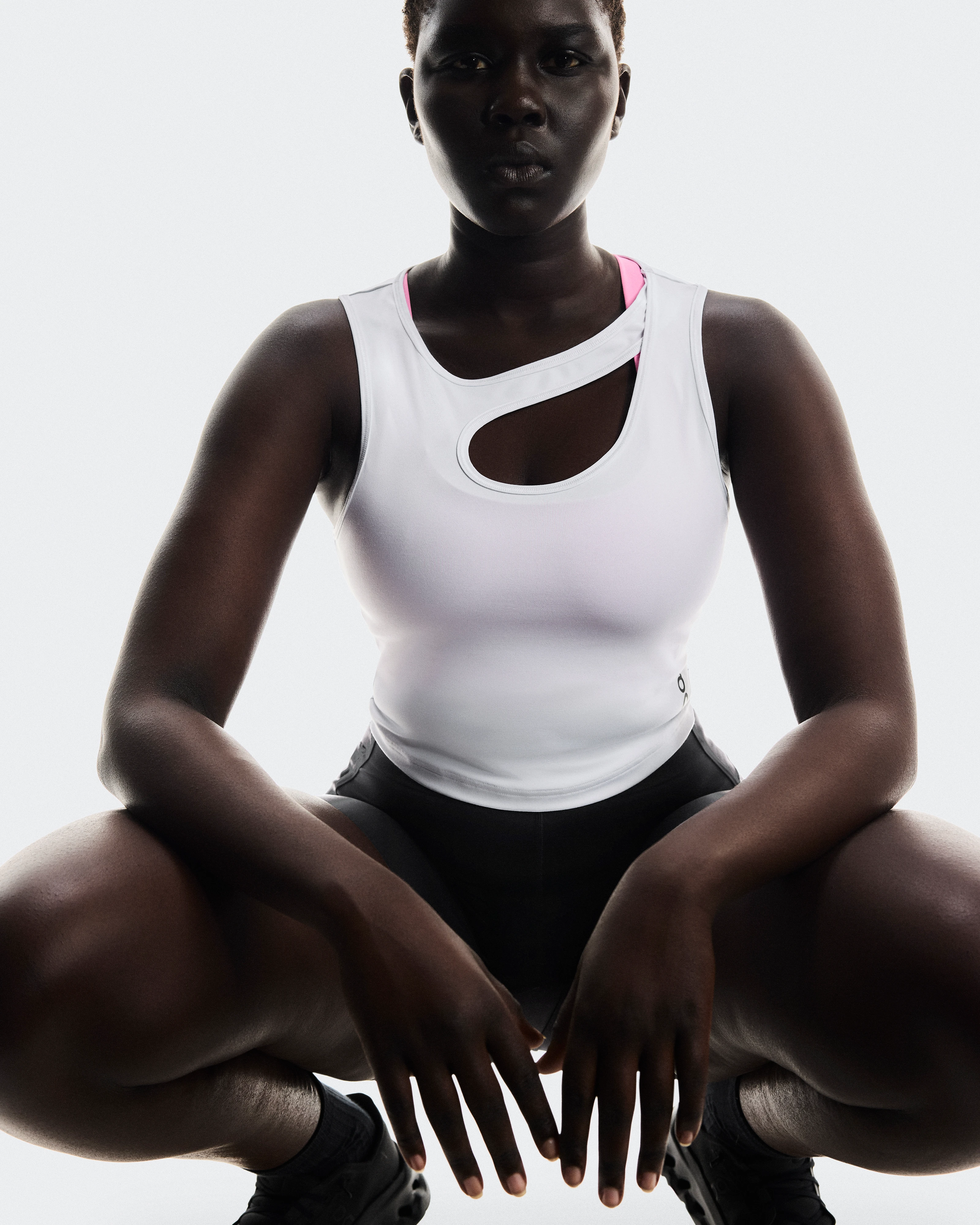 On Studio Cut-Out Crop White Women Tops and t-shirts