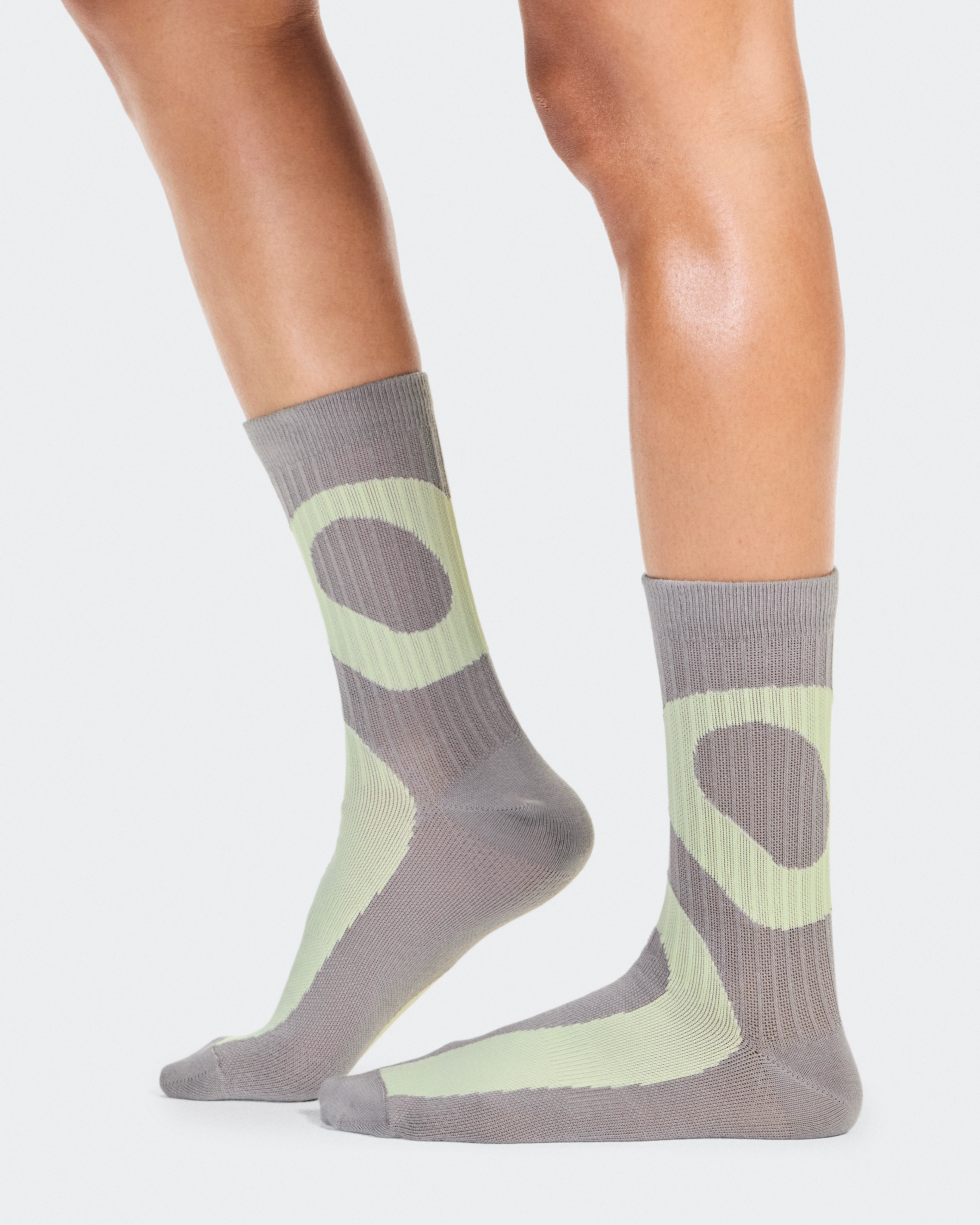 On Liquid Logo Sock High 2P Zinc & Linen Unisex Socks