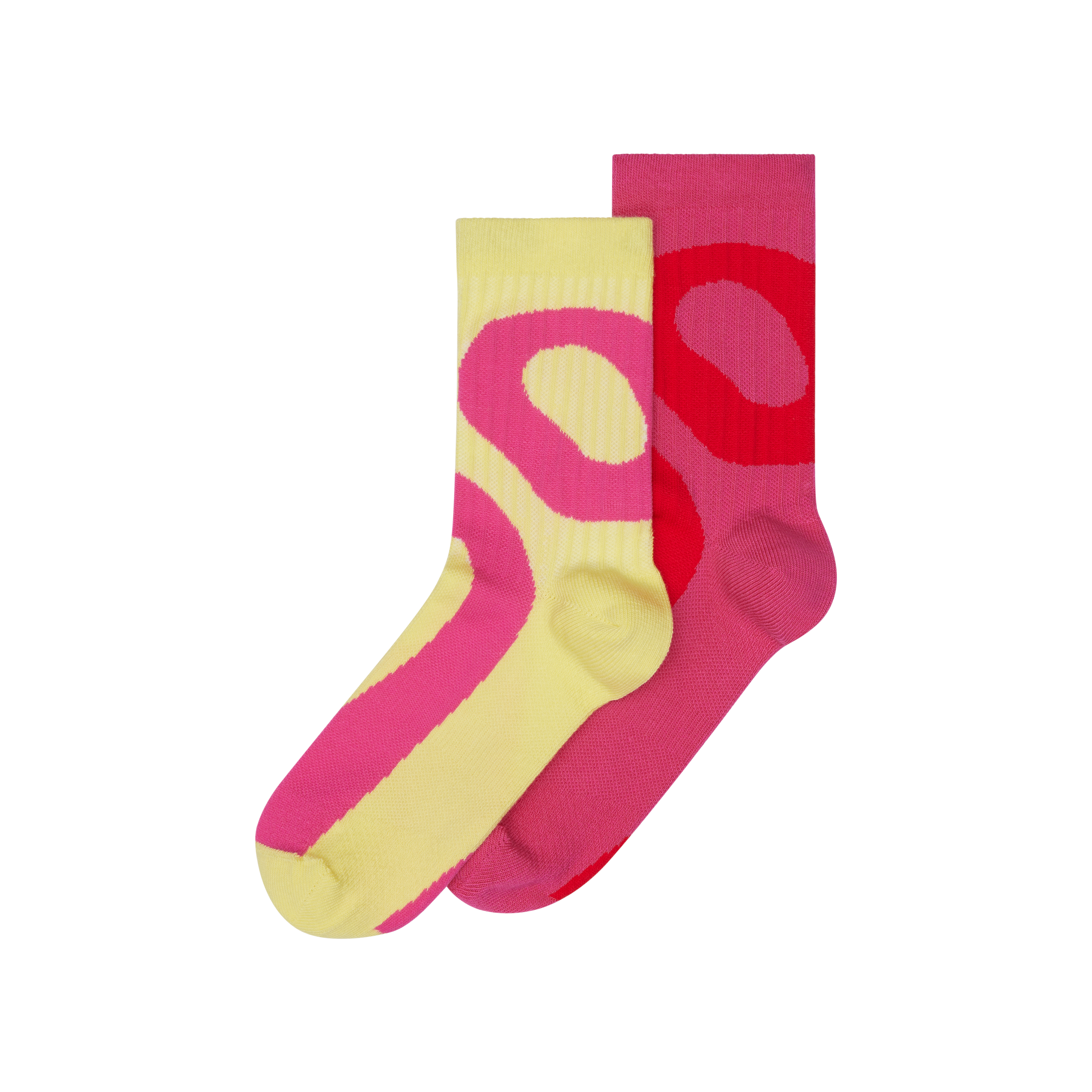 Liquid Logo Sock High 2P in Limelight/Pink