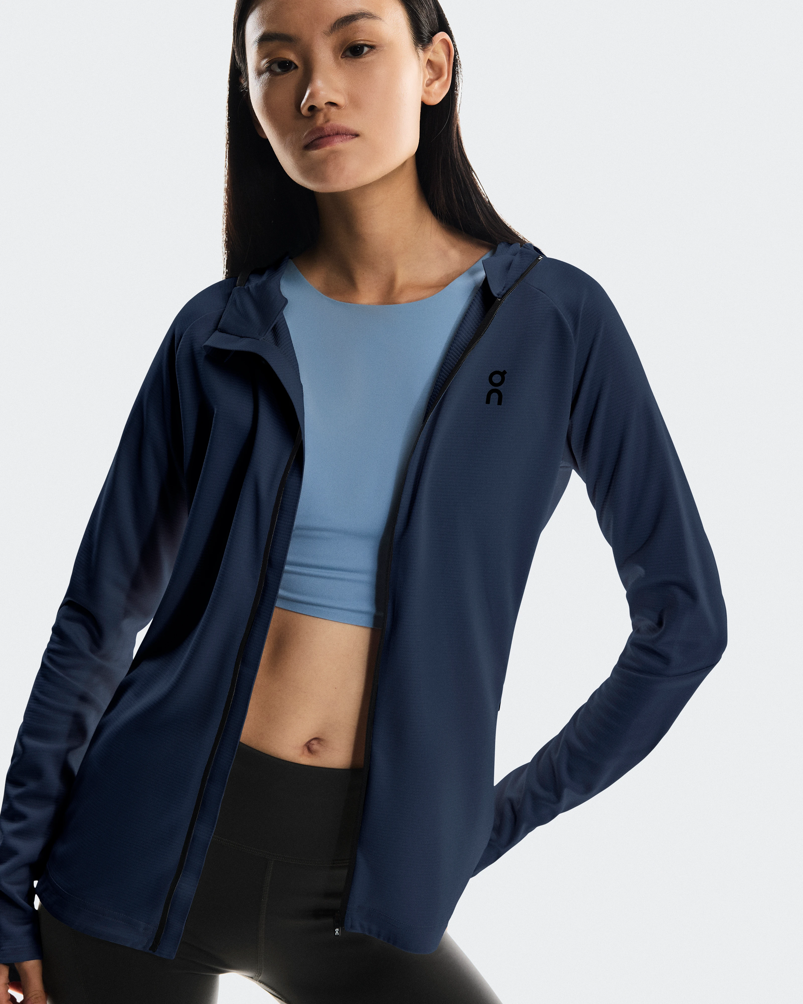 On Climate Zip Hoodie Navy Women Hoodies and sweatshirts