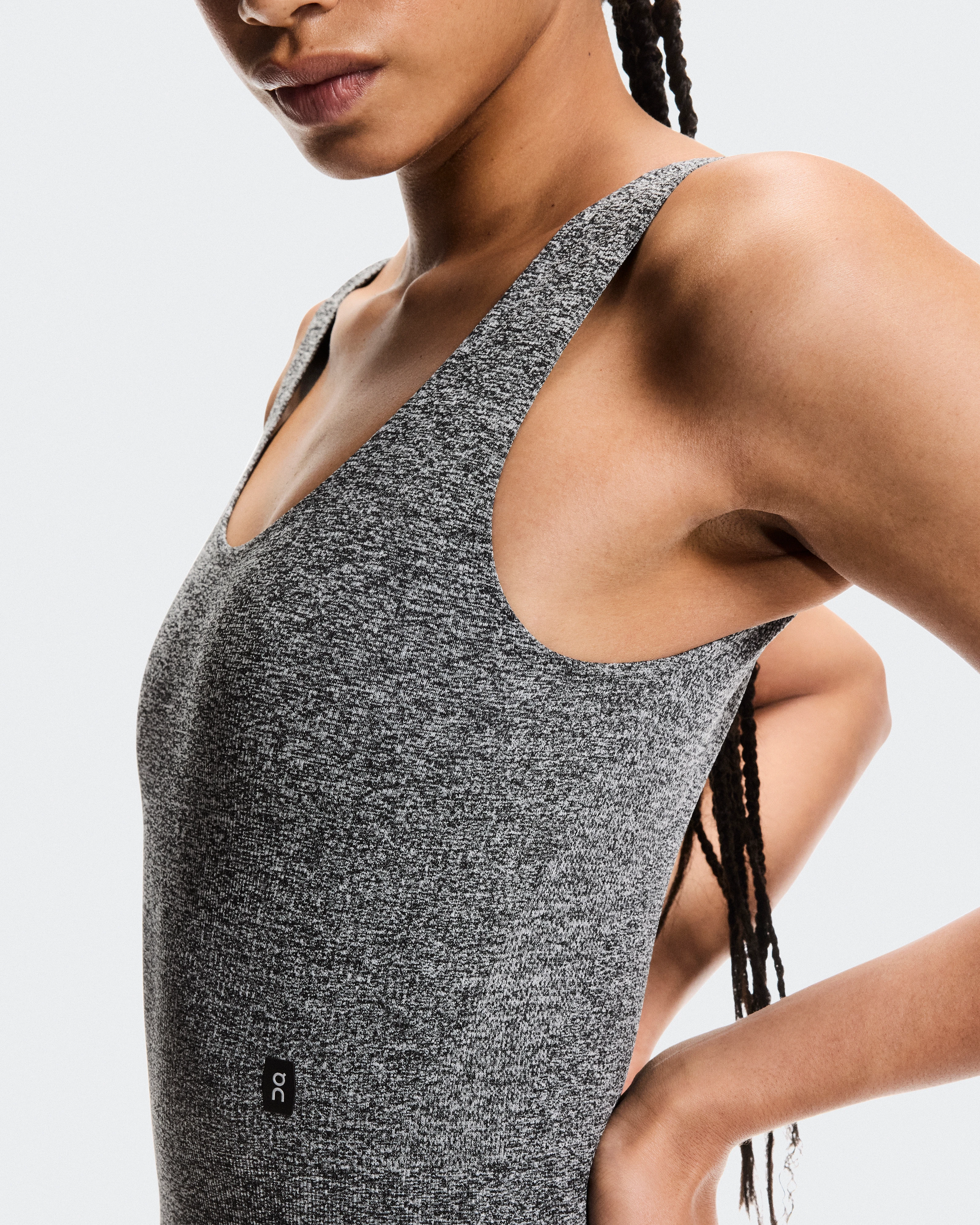 On Studio Knit Bodysuit Graphite Heather Women Bodysuits