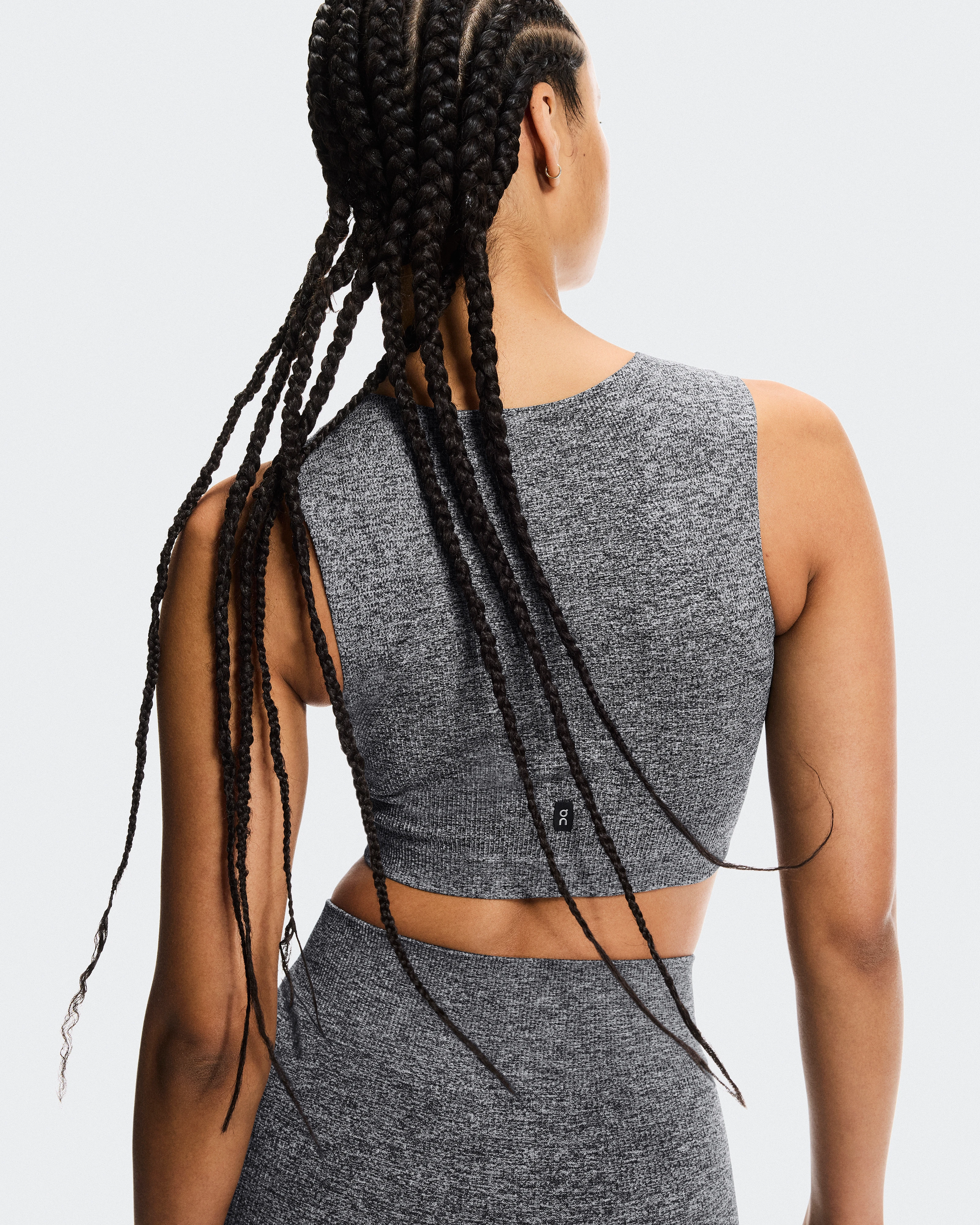 On Studio Knit Crop Graphite Heather Women Tops and t-shirts