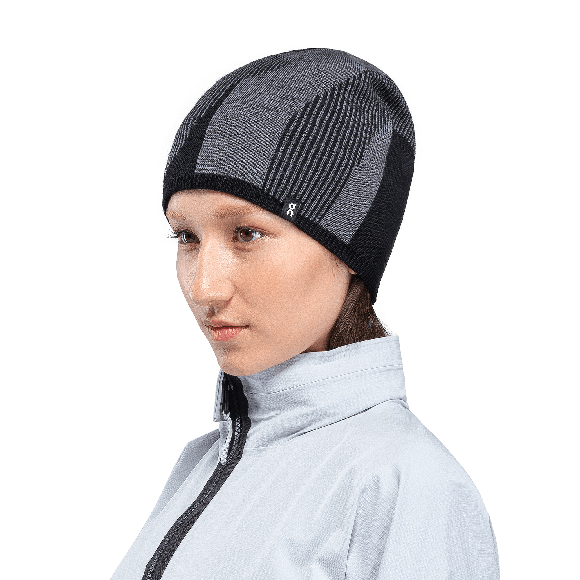 On Explorer Merino Beanie Rock & Black Unisex Headwear