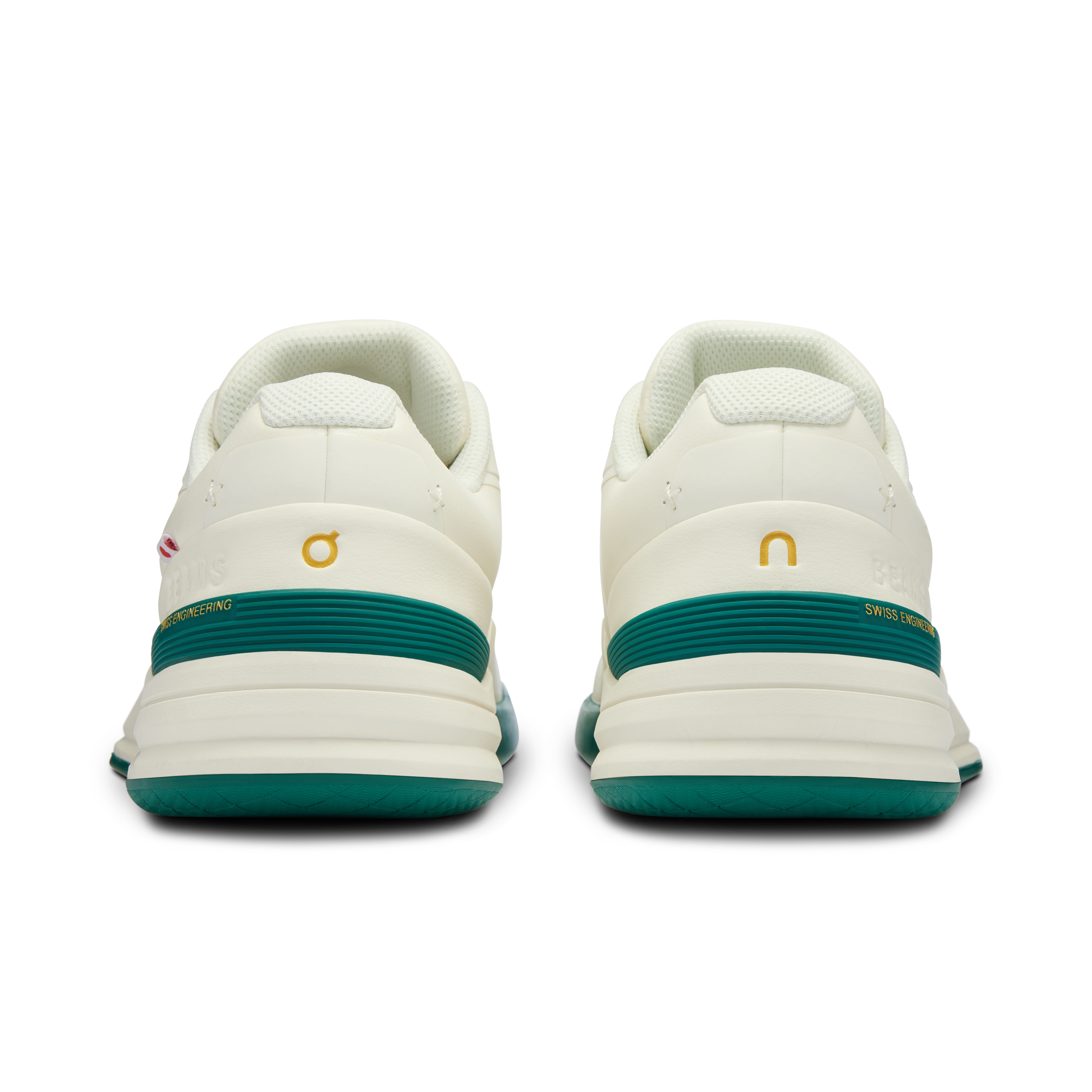 On THE ROGER Pro Beams Ivory & Evergreen Women Tennis Shoes