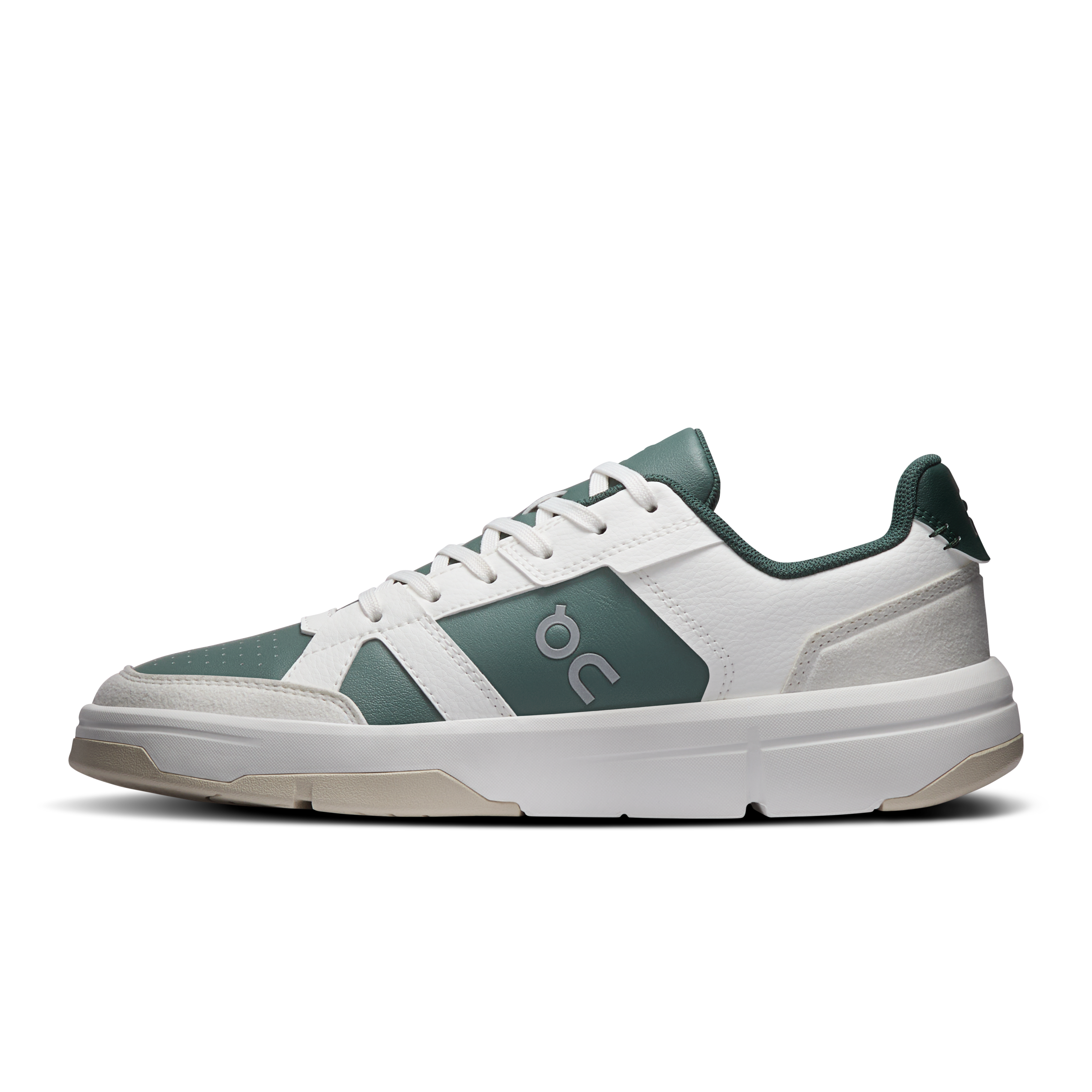 On THE ROGER Clubhouse Ivory & Olive Women Tennis Shoes