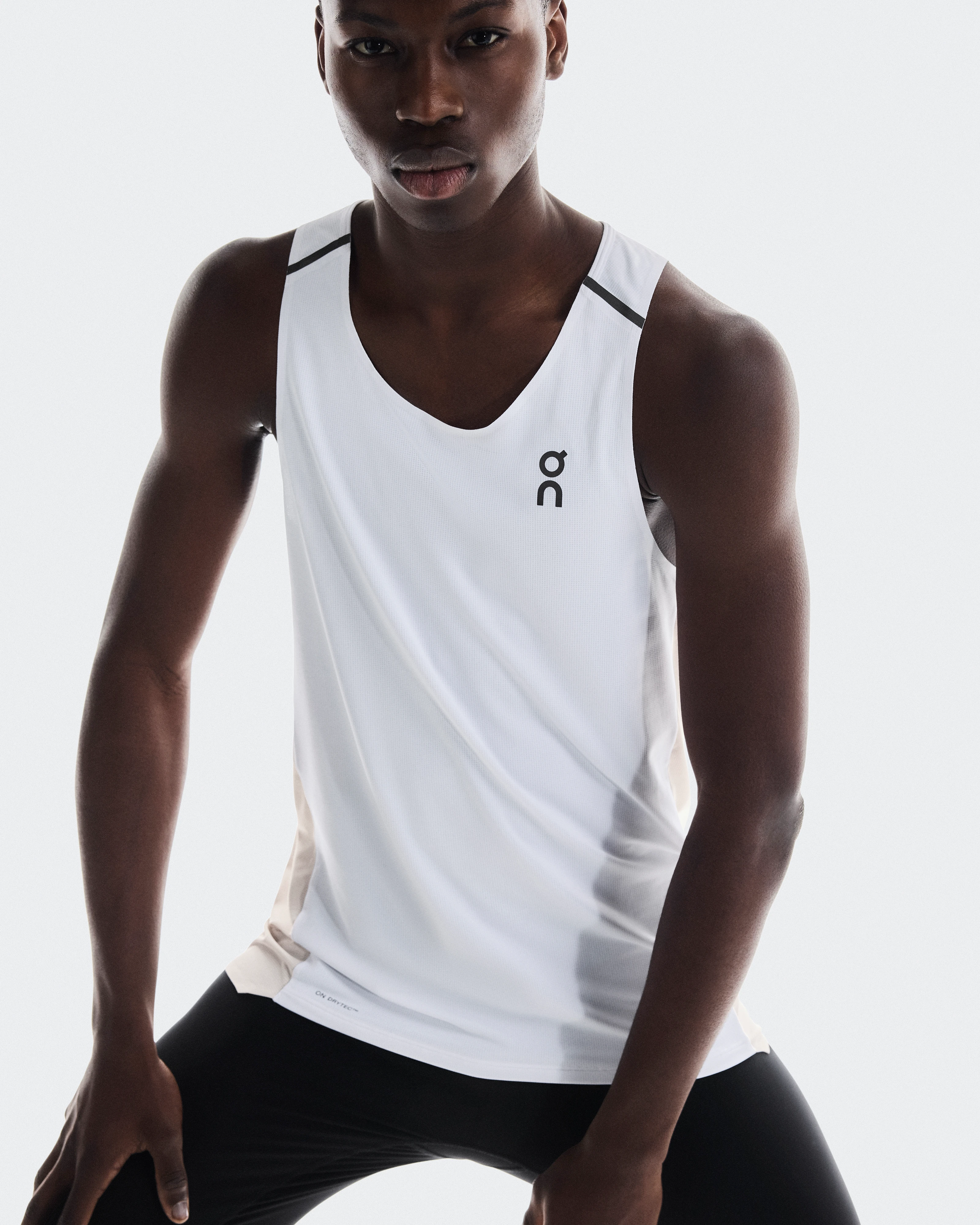 On Performance Tank White & Silver Men Tops and t-shirts
