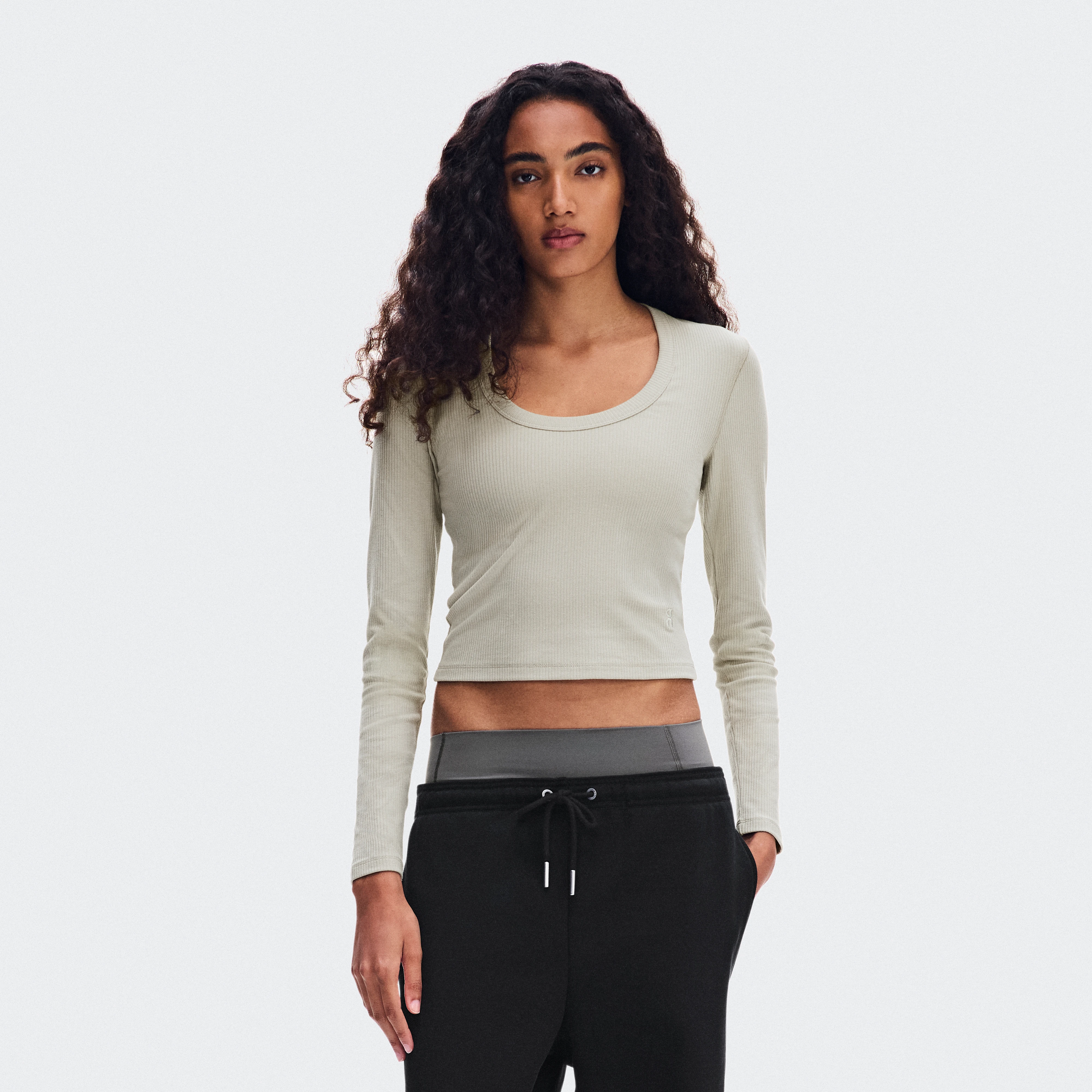 On All-Day Ribbed Long-T Brume Women – Elevated essential Tops and t-shirts