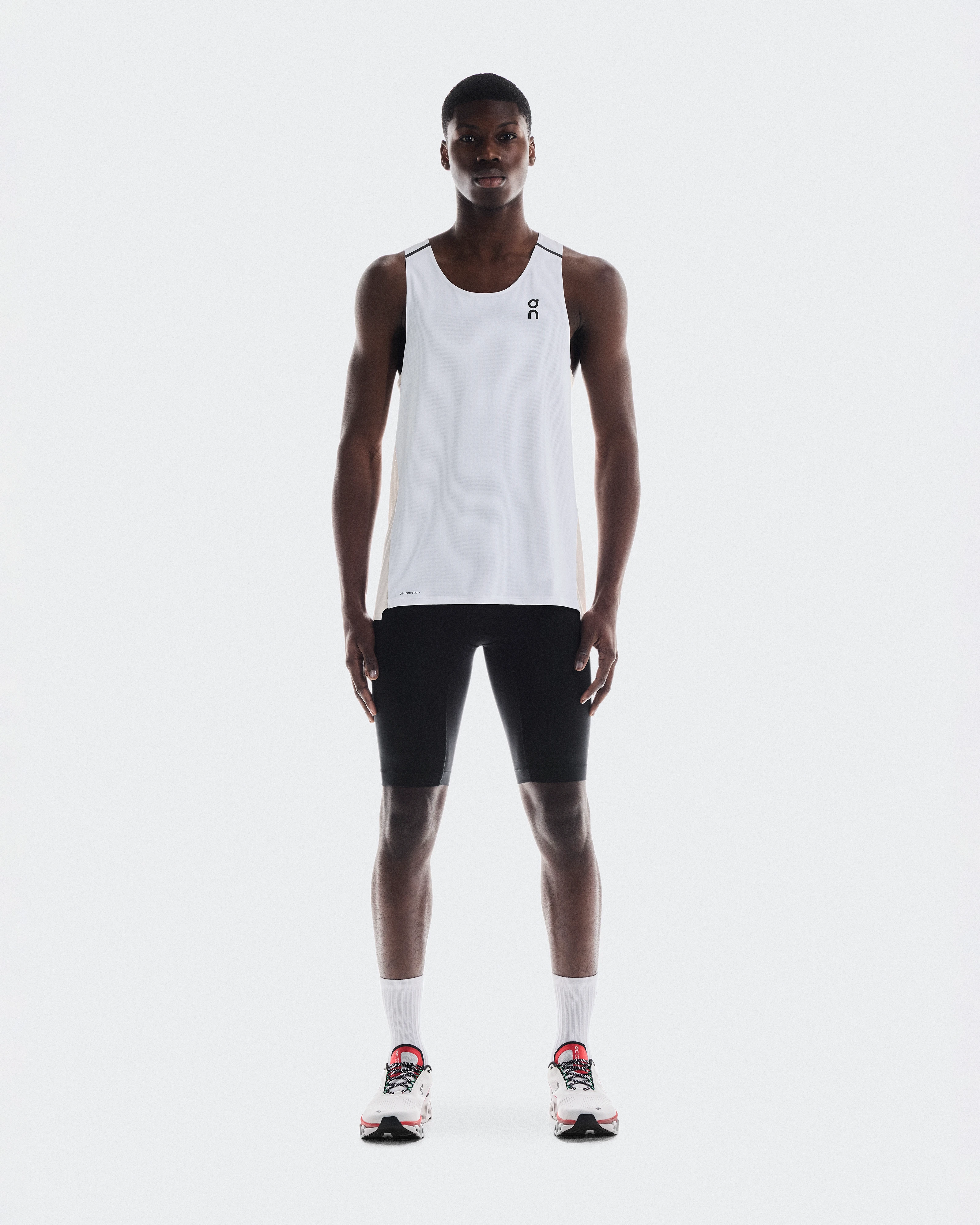 On Performance Tank White & Silver Men Tops and t-shirts