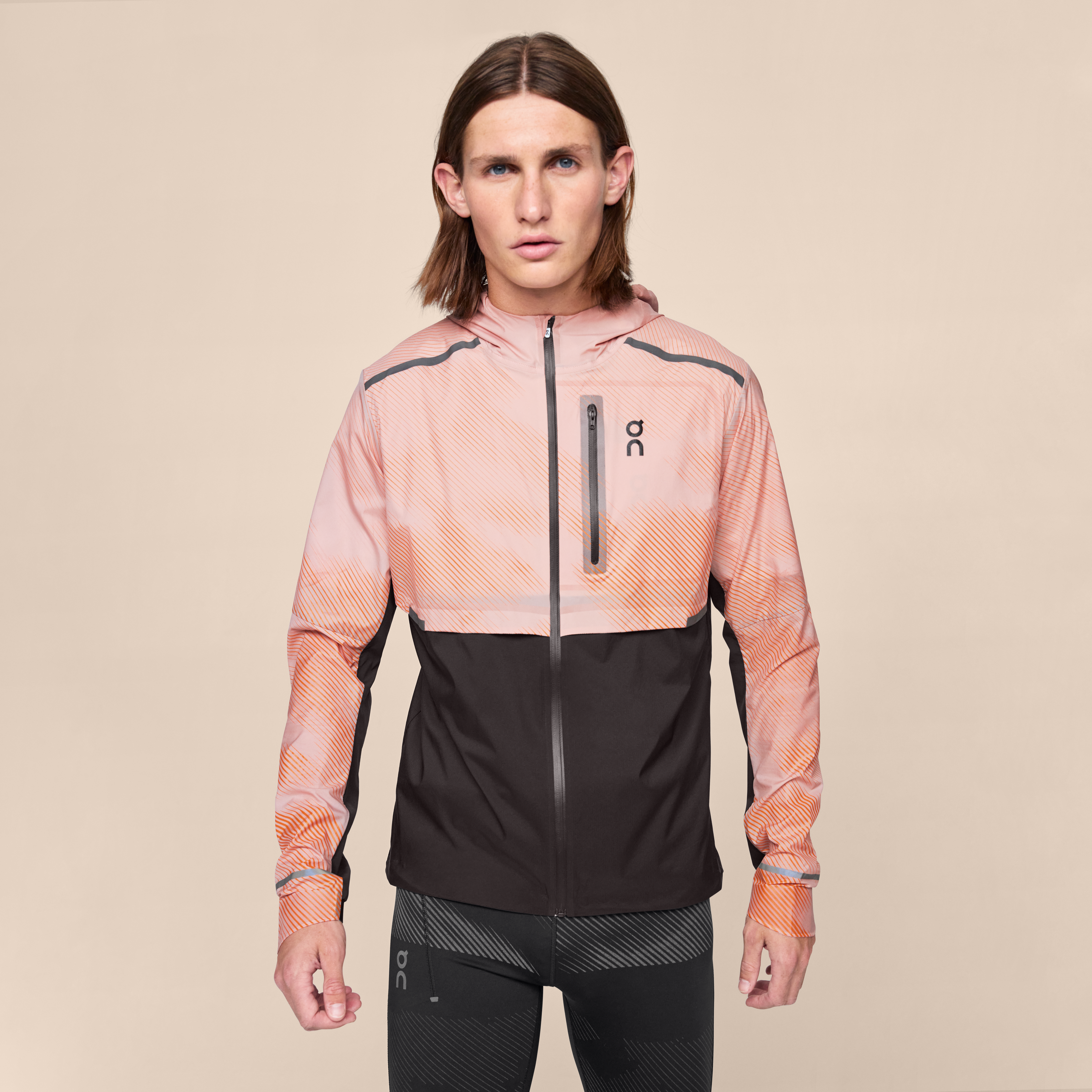 On Weather Jacket Lumos Woodrose & Black Men – Reflective, performance running, lightweight Jackets