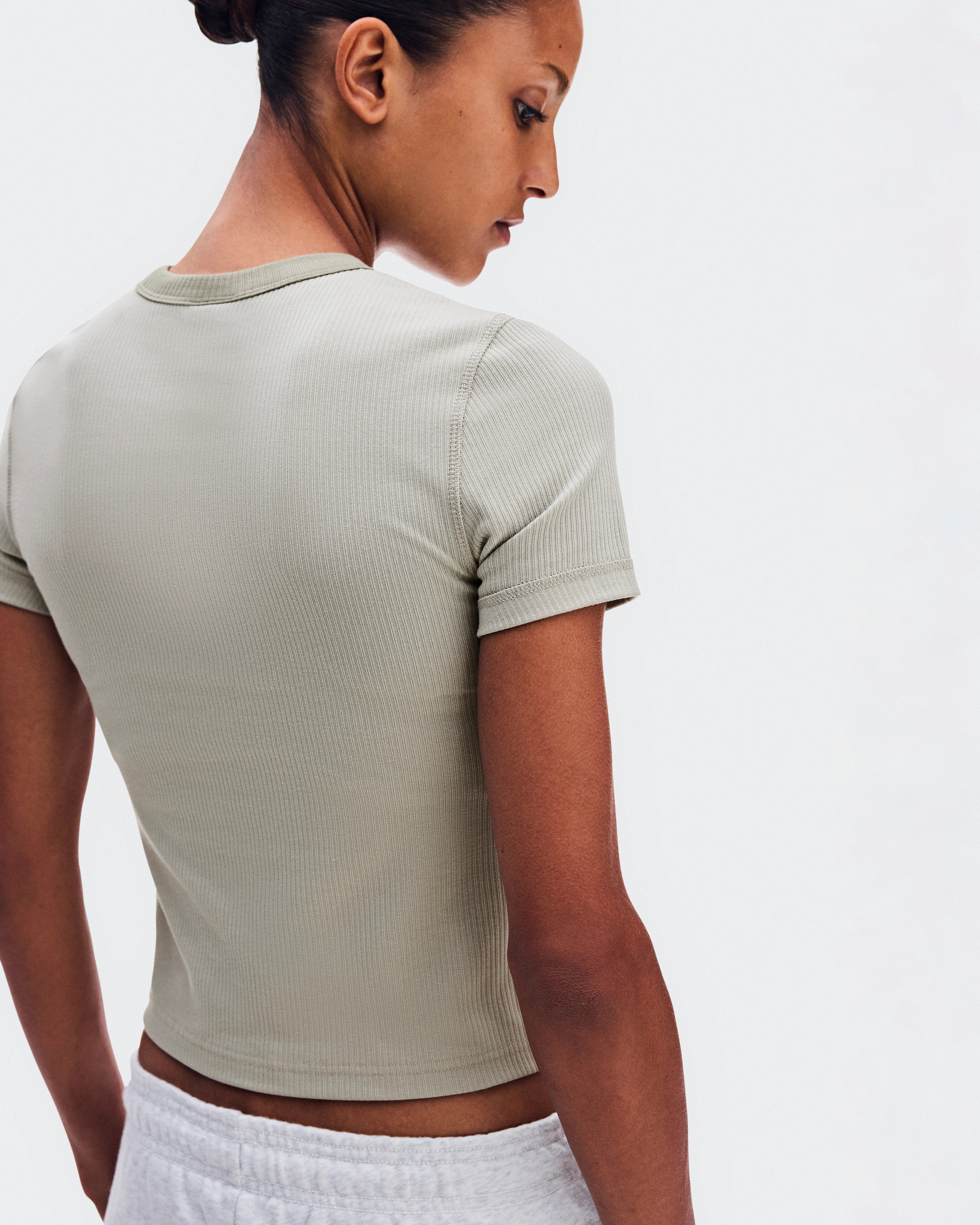 On All-Day Ribbed T-Shirt Brume Women Tops and t-shirts