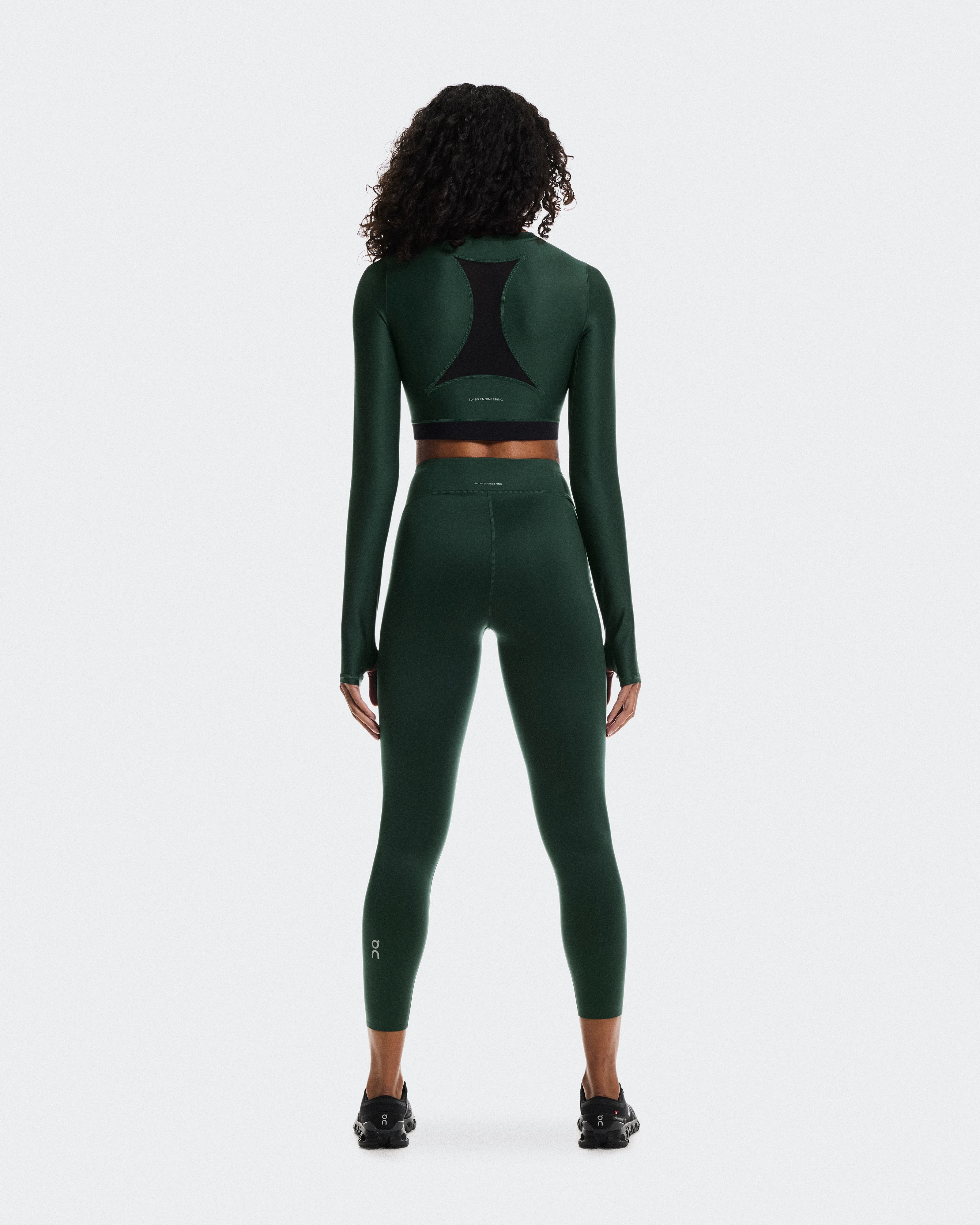 On Train Long Sleeve Crop Obsidian Women Tops and t-shirts