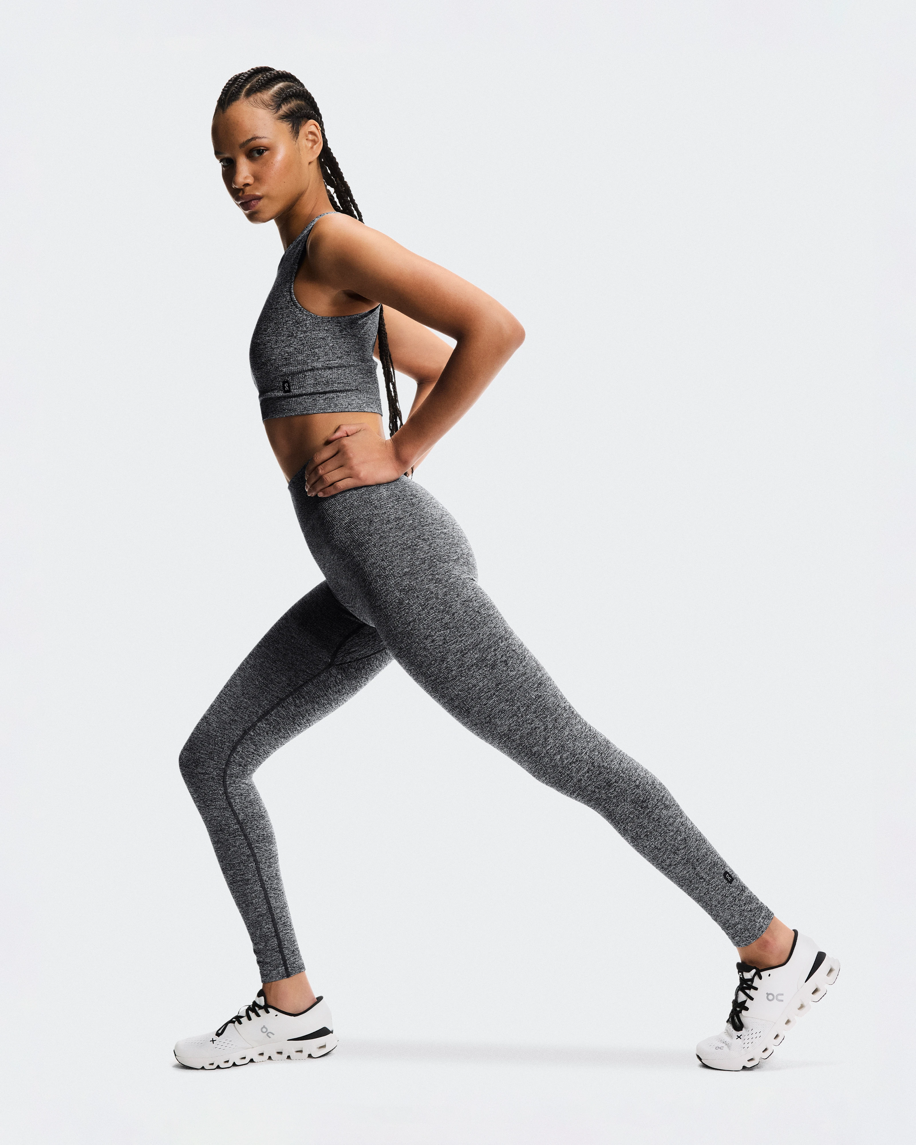 On Studio Knit Leggings Graphite Heather Women Tights