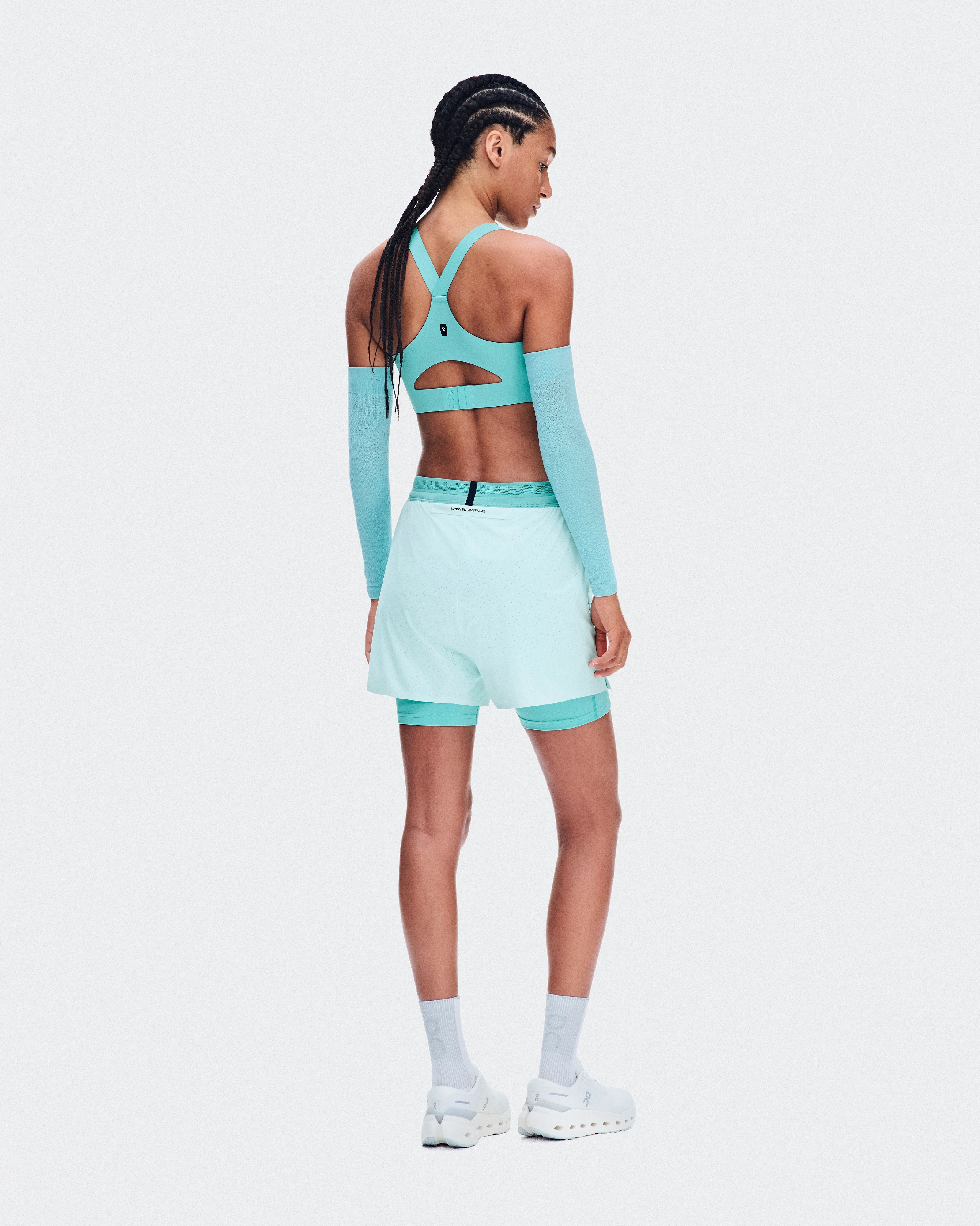On Endurance Bra Zip Aquamarine Women Bras