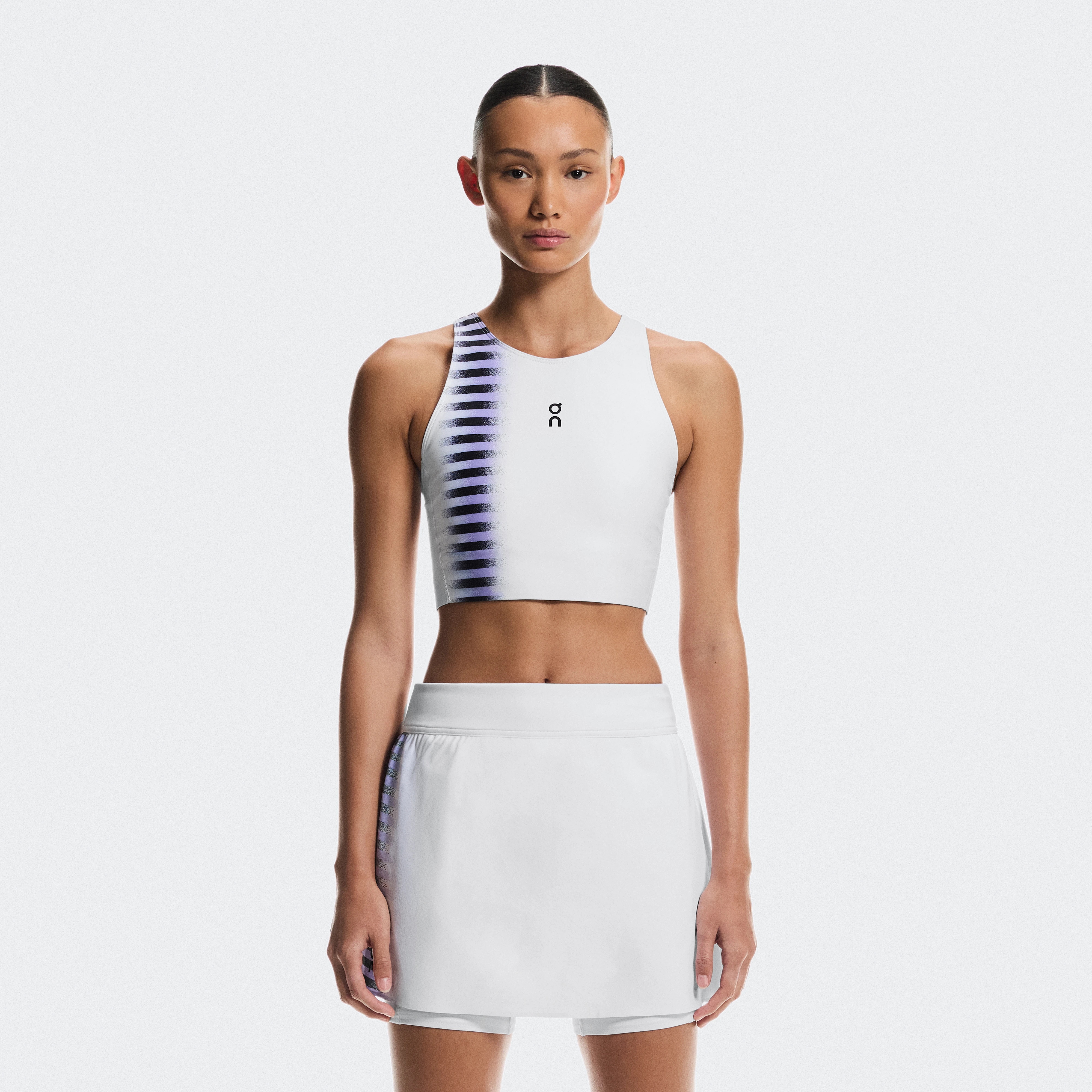 On Court Crop Top Edge White & Black Tops and t-shirts