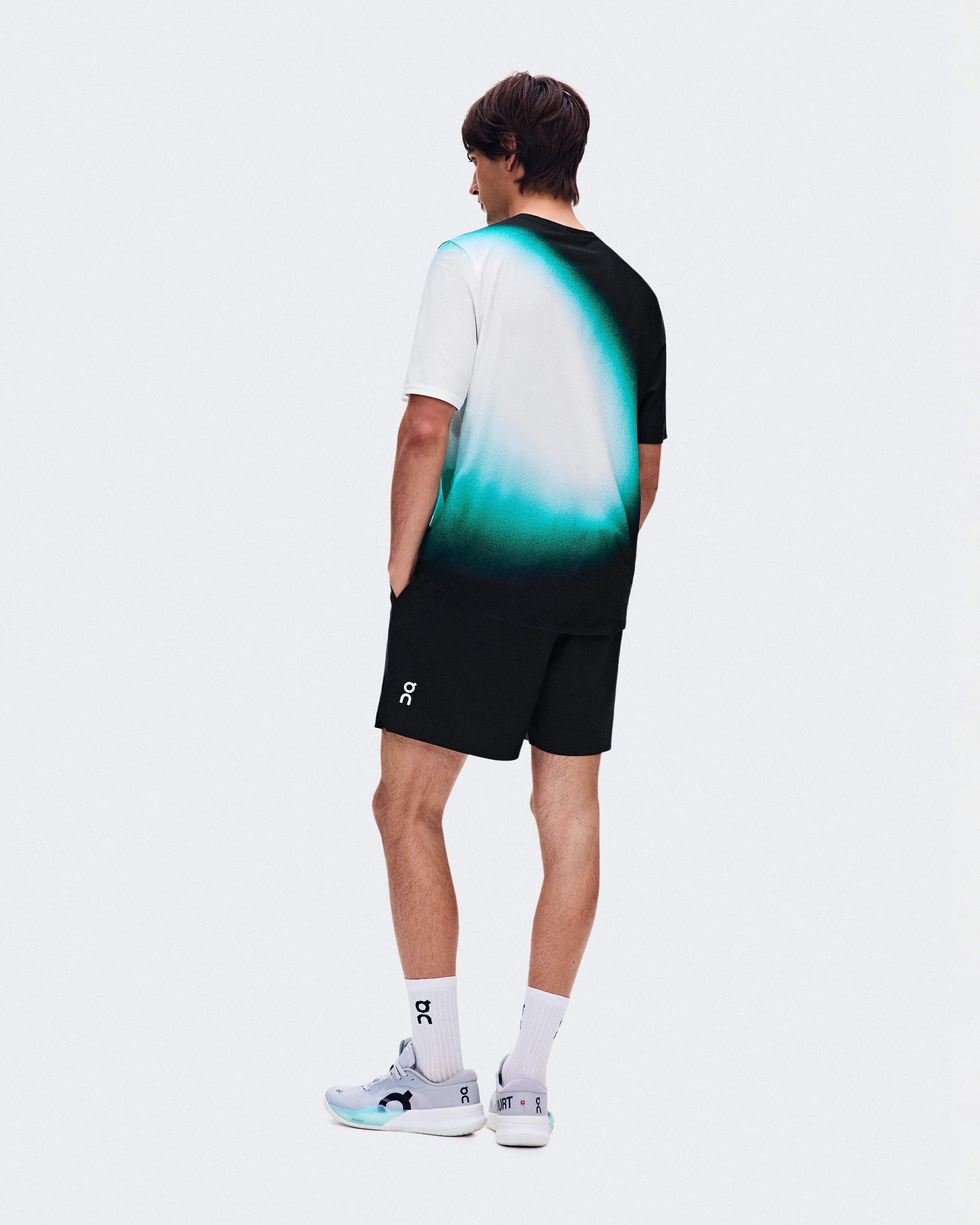 On Court-T Swing Black & Neem Men Tops and t-shirts